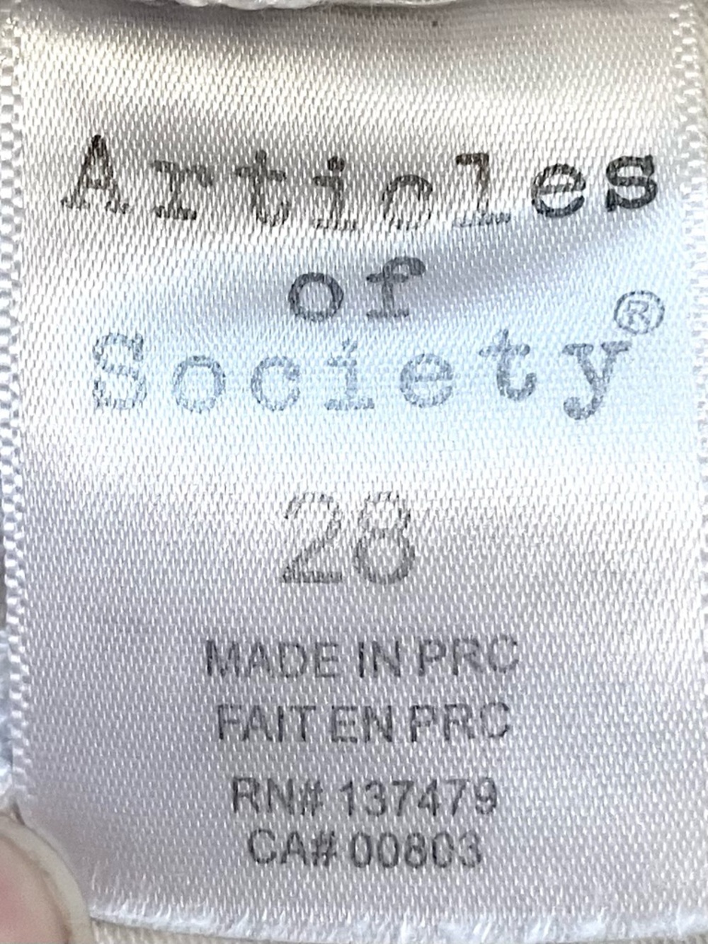 Articles of Society Carly Distressed Cropped Raw Hem Jeans in White Womens 28 - Picture 8 of 10